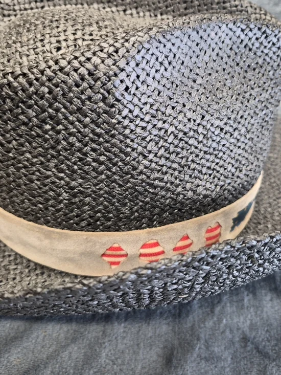 WESTERN COWBOY Charcoal Color Resemblance American Flag With Button Brass Tone - Picture 8 of 14